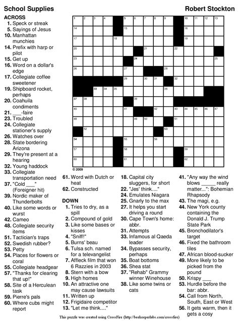 Crossword Difficulty Example