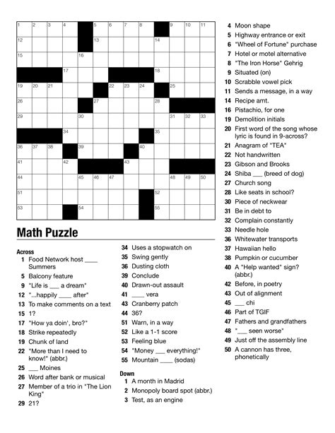 Crossword puzzle printables for education