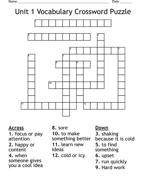 Crossword Vocabulary