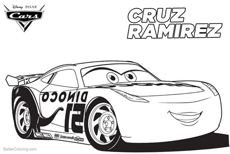 Cruz Ramirez Coloring Page