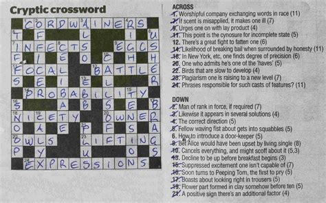 Description of Cryptic Crossword Examples