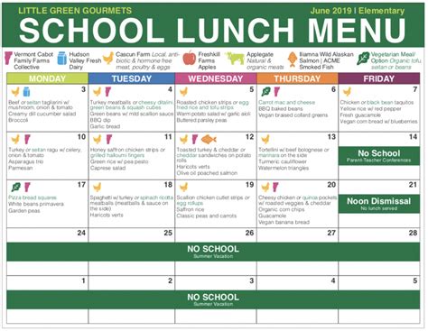 Cttcs Lunch Calendar Benefits