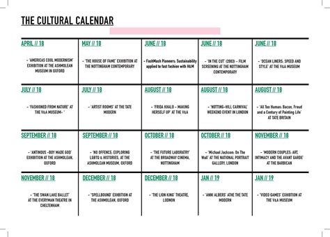 Cultural Calendar