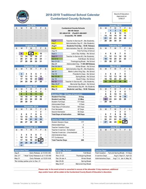 Cumberland County NC Schools Calendar Image 10