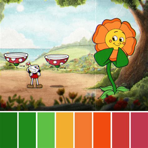 Cuphead color palette