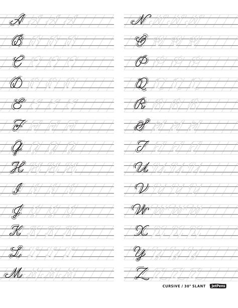 Cursive Alphabet Printable Sheets with Images