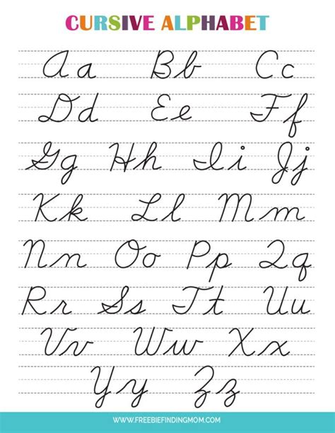 Cursive Alphabet Prints for Kids