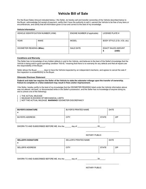 Creating a Custom Vehicle Bill of Sale Form