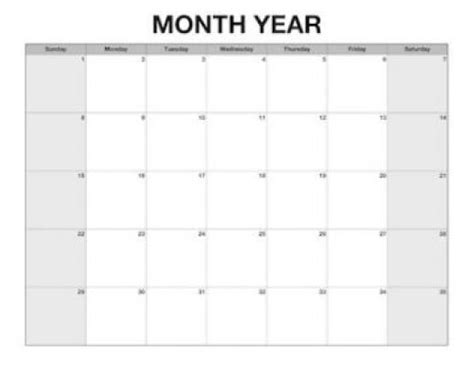 Customizable Monthly Calendars