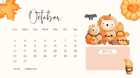 Customizable October calendar