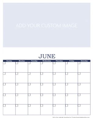 Customize June Calendar