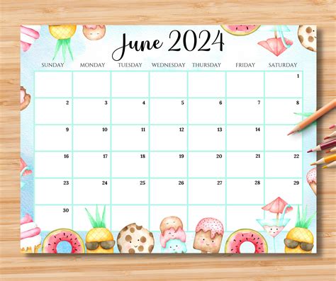 Customize June Calendar