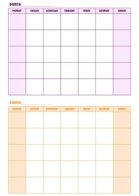 Customizing 2-Month Calendars