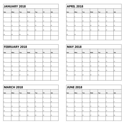 Customizing a 6 Month Calendar Template