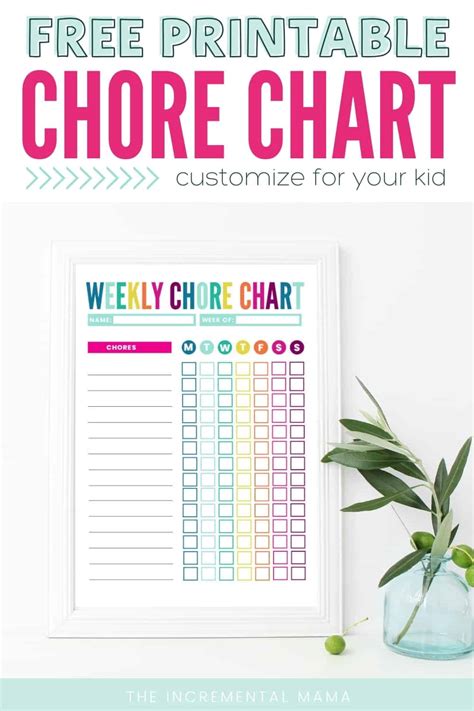 Customizing a chore chart for kids