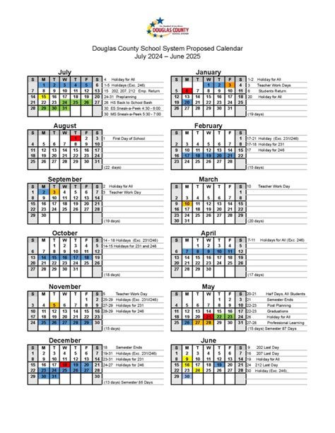 Customizing the Douglas County Schools Calendar