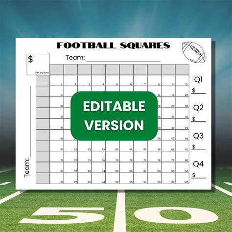 Customizing Football Squares Template Ideas