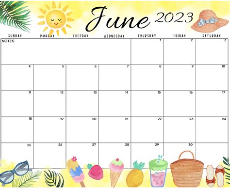 Customizing June Calendar