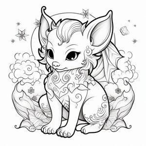 Cute fantasy creature coloring pages