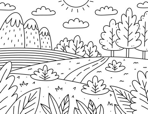 Cute nature coloring pages