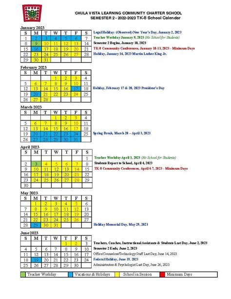 CVESD School Calendar Image 1