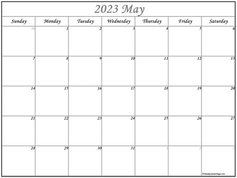 Daily May Calendar Printables