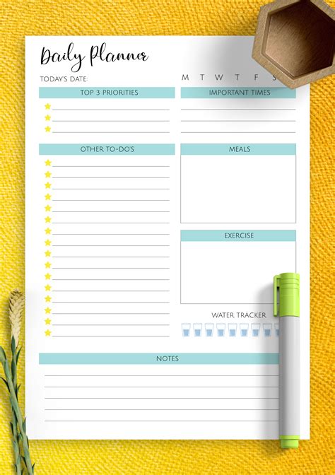 Daily Planner Template Design Inspiration