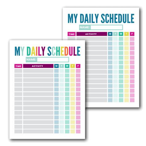 Daily Schedule Template