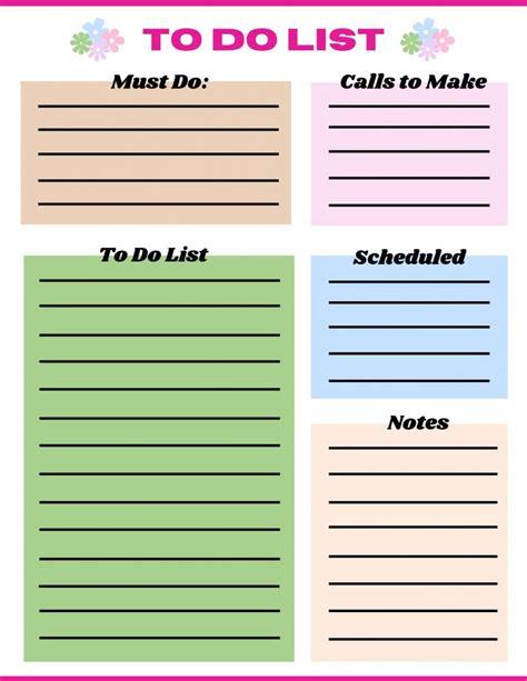 Daily To Do List Printables Template