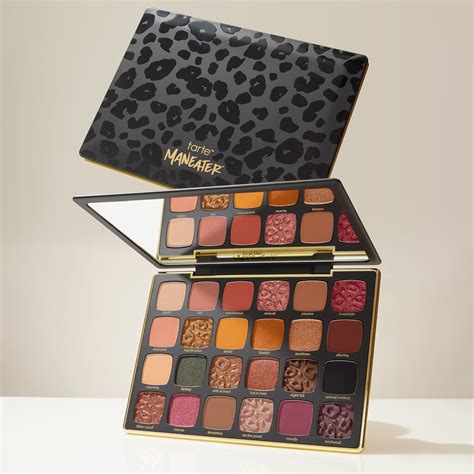 A dark eyeshadow palette with a range of shades