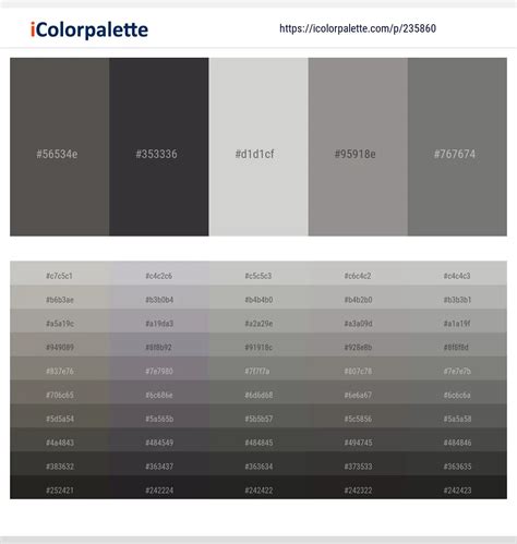 Dark Gray Color Palettes Gallery