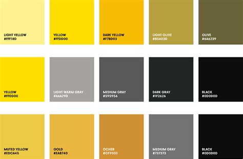 Dark Gray Yellow Palette