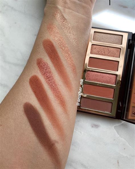 Swatches of the Charlotte Tilbury Darling Eyeshadow Palette