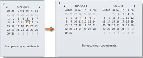 Date Navigator in Outlook Calendar