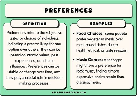 Define Your Preferences