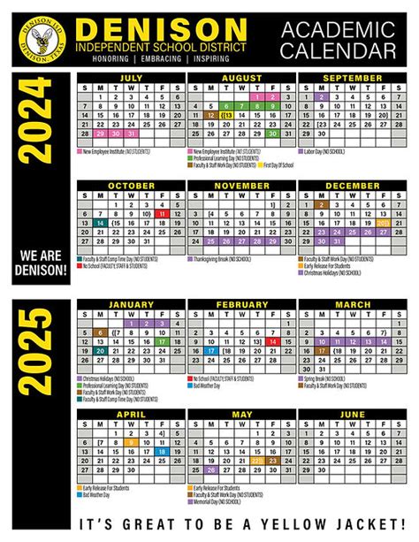 Denison ISD School Calendar Benefits