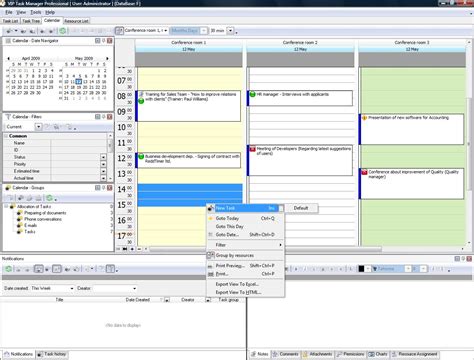 Desk calendar planning software