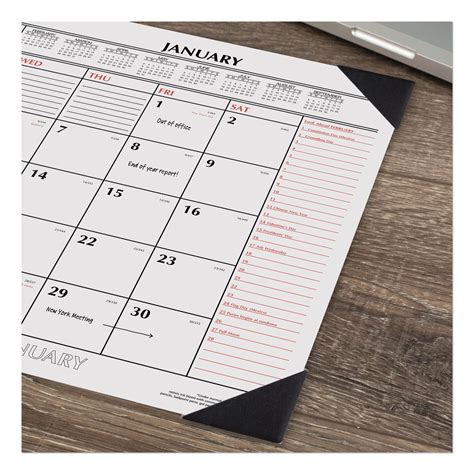 Desk Pad Calendar Layout