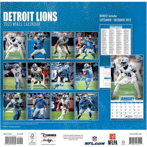 Detroit Lions Calendar Sharing