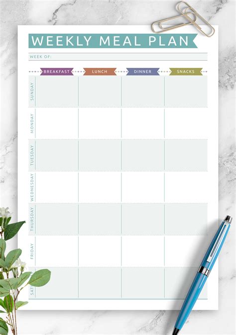 Printable Meal Planner for Different Diets