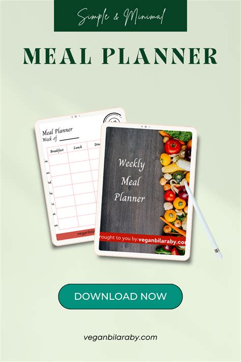 Dietary restriction meal planner template