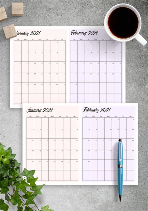 Digital vs. Physical 2-Month Calendars