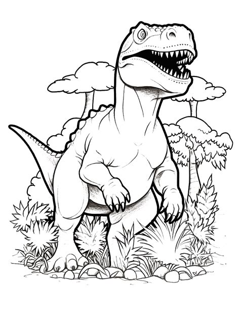 Dinosaur coloring pages for relaxation