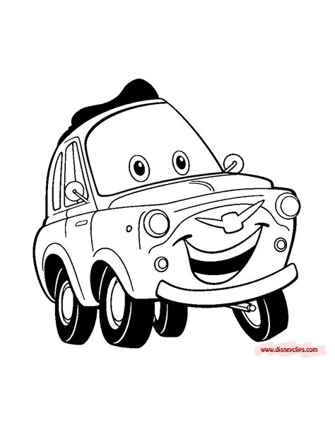 Disney Cars Characters Coloring Page