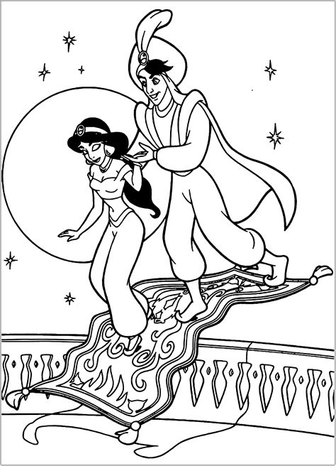 Disney printable coloring pages Aladdin