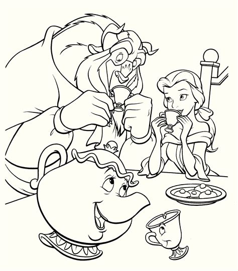 Disney printable coloring pages Beauty and the Beast