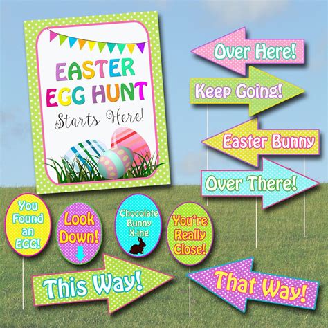 Displaying Egg Hunt Signs