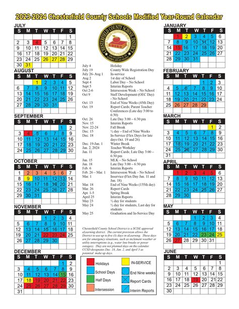 District 15 School Calendar Overview