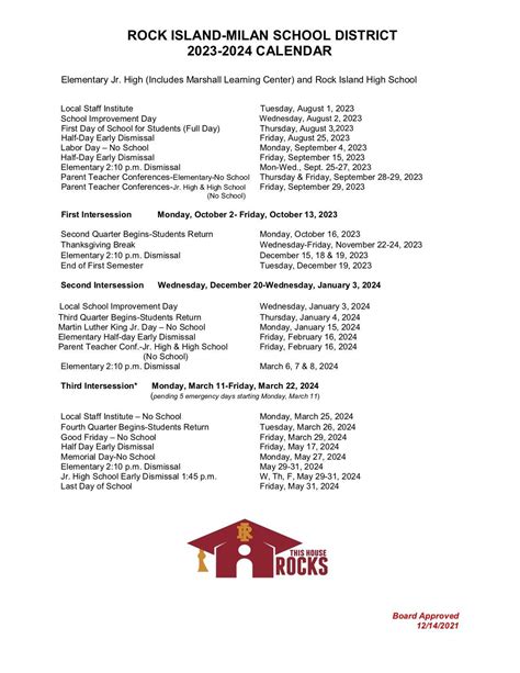 District Calendar Information for Educators