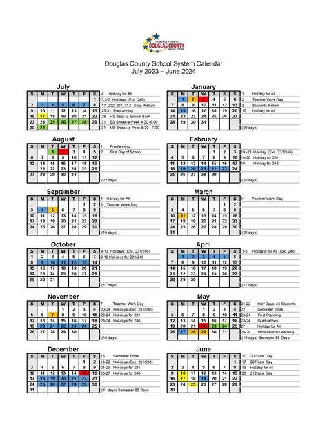 Douglas County Schools Calendar Benefits